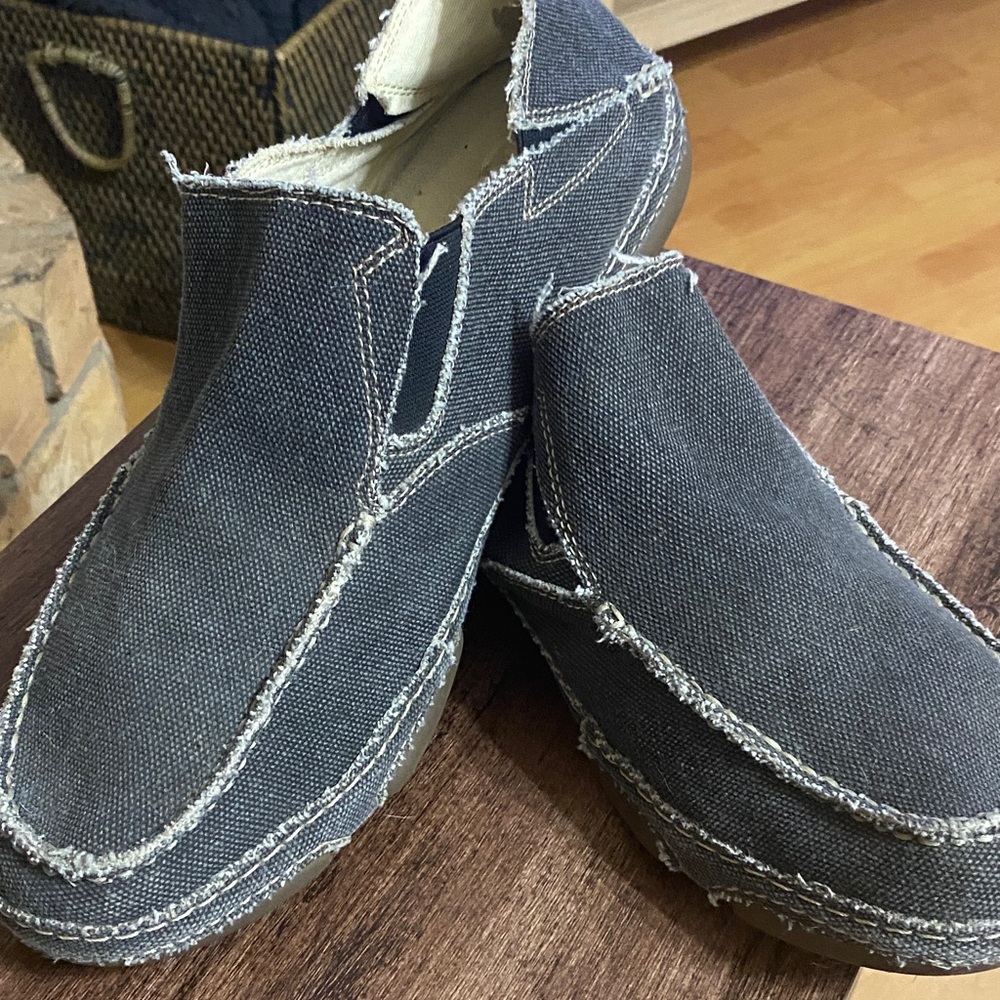 Tony Lama Black Canvas Loafers